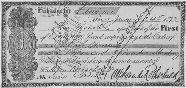 A bill of exchange used in England in 1873